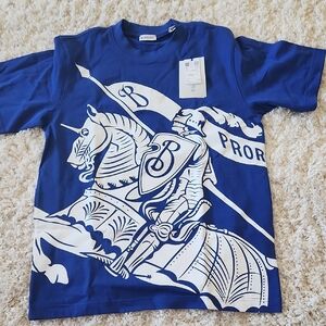 Blue Burberry MENS Graphic T-Shirt
